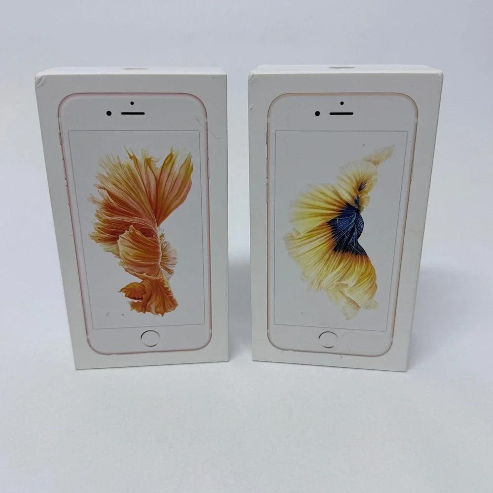 Apple iPhone 6s Empty Boxes Lot of 2 Gold 64GB Rose Gold 32GB with Trays